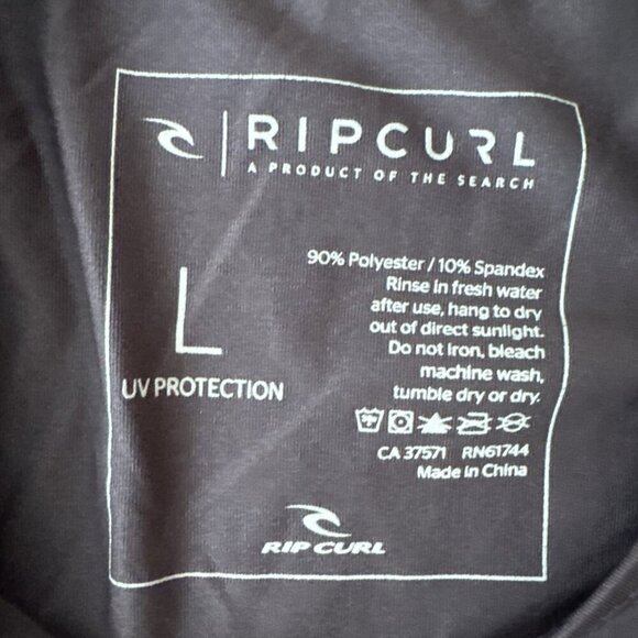 Rip Curl Rash Guard Girls Grey Short Sleeve UPF 50 Stretch Surf Swim Top Large - Picture 4 of 5